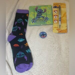 Stitch bundle : 9 Color Eyeshadow palette, Crew socks size 9-13 , Stylus Pen